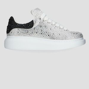 Men’s Alexander McQueen white & black crystal oversized sneaker, size 13